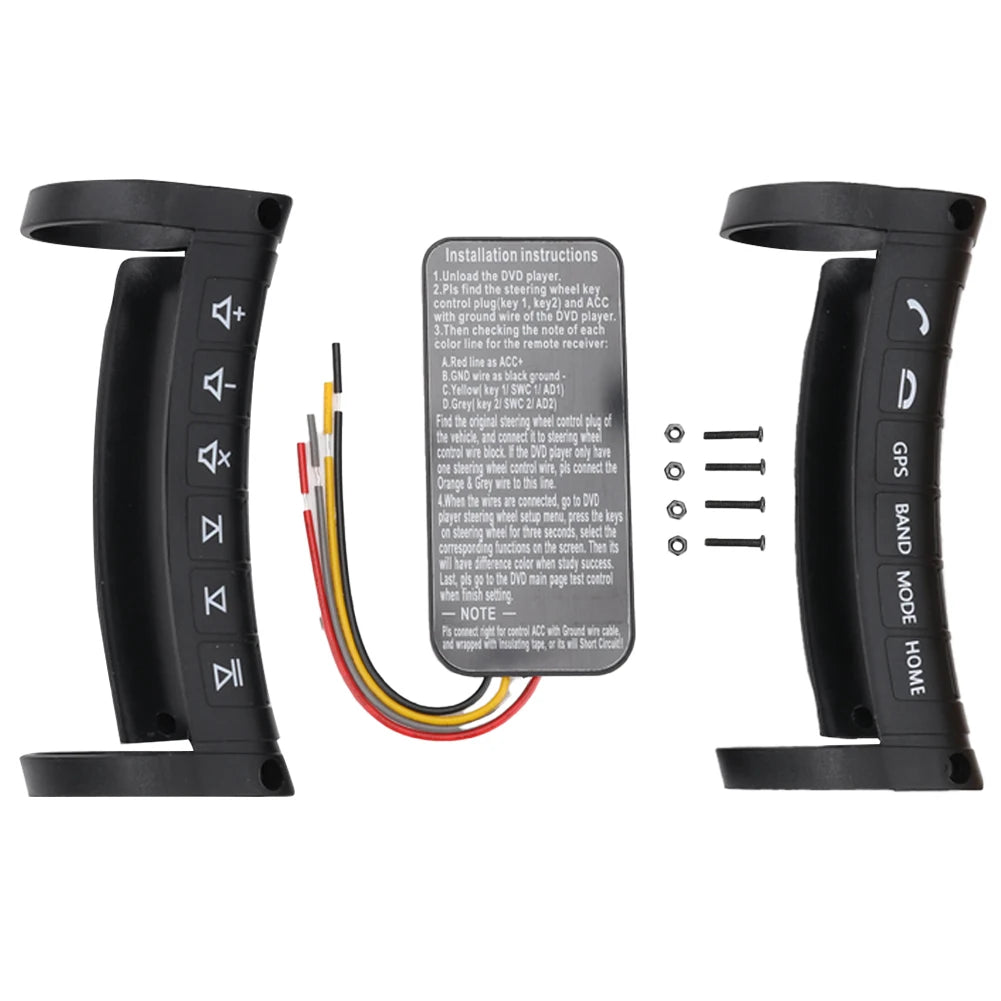 Remote Control Steering Wheel On/Off Button Wireless Car Navigation DVD Control Button Battery Operated 6 Buttons for Auto Truck Qme