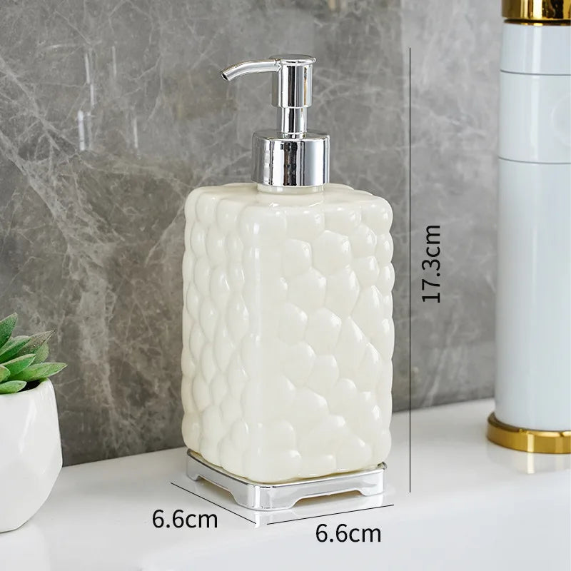 2-Piece Press-type Travel Dispenser Bottle,Foaming Bottle for Bathroom Shampoo Shower Gel Hand Soap,Toiletries Storage Container Qme WhitCrocodile-Square 2PCS