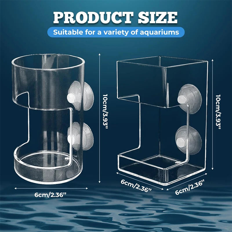 Aquarium 2025 Fish Tank Dish Tray Suction Cup Acrylic Feeding Tube Qme