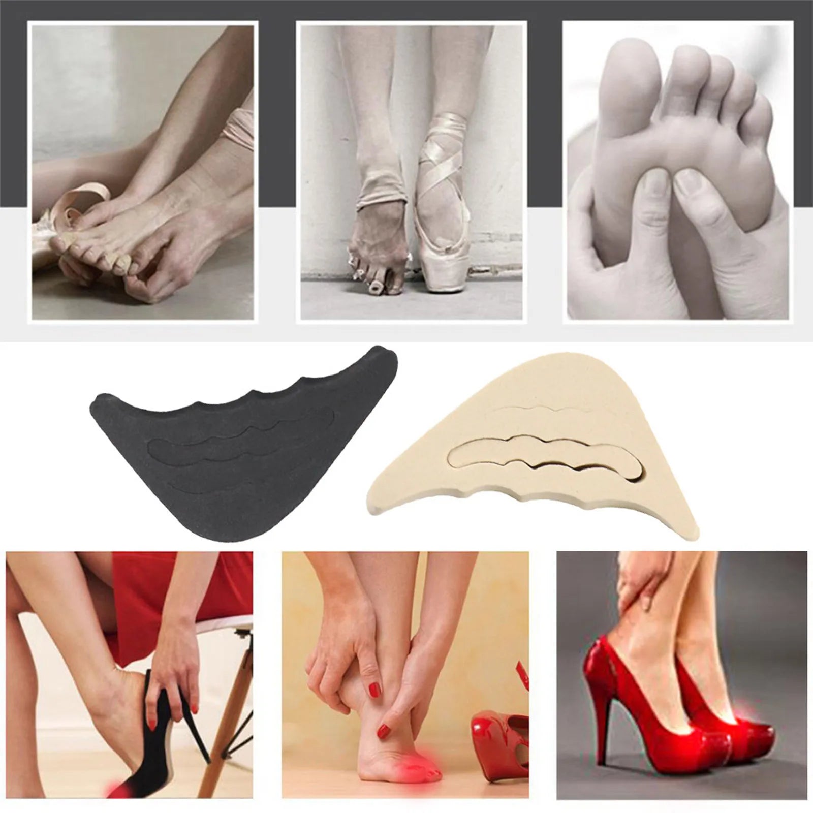 1Pairs Soft Sponge Toe Plug Women High Heel Pain Relief Insert Shoe Palm Cushion Toe Front Filler Sponge Forefoot Pad Qme