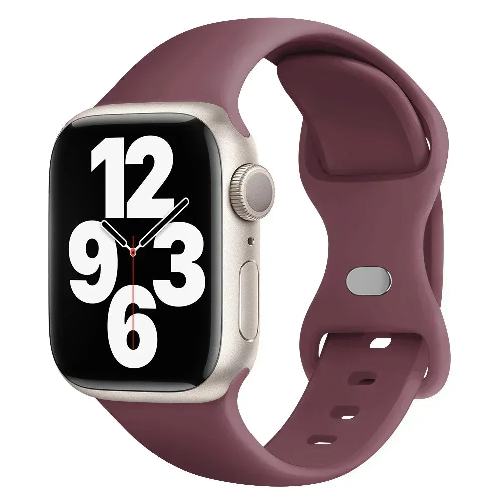 Silicone Band for Apple Watch 10 9 8 7 6 5 4 3 SE Strap for IWatch Ultra 2 49mm 45mm 41mm 40mm 44mm 38mm 42mm 46mm Qme