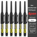 1-40Pcs 45mm Waterproof Deep Hole Marker Pens Long Nib Head Carpenter Pen Black White Ink for Multi-Purpose Woodworking Tools Qme 6pcs black pen