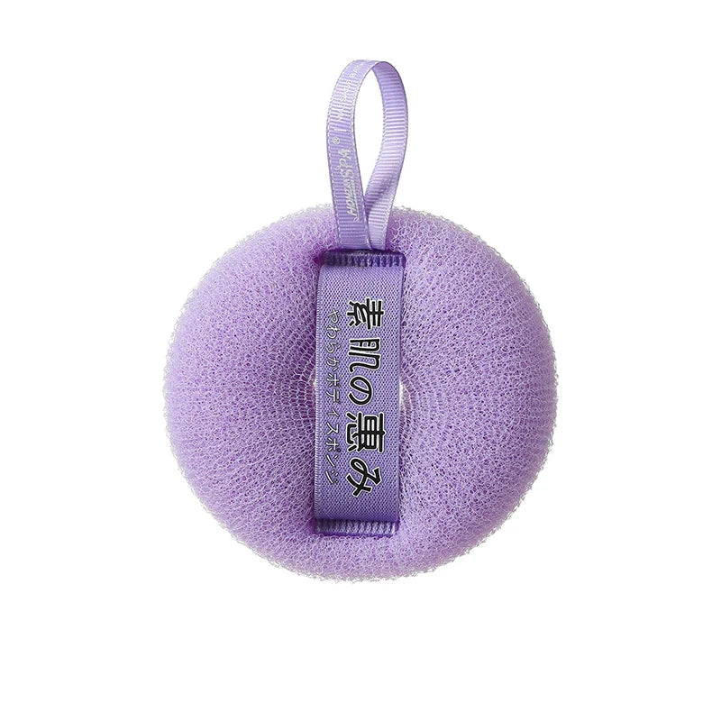 Japanese-Style Massage Bath Ball Bath Scrubber Back Scrub Towel Painless Bathing Experience Qme Purple