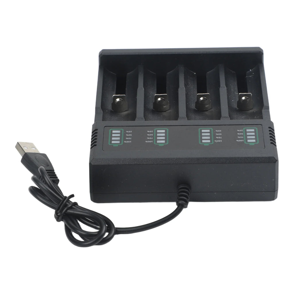 1/2/4Slot 18650-Lithium Battery Charger USB Smart Battery Charger Shell For 21700 10400 14500 16340 16650 14650 Lithium Battery Qme