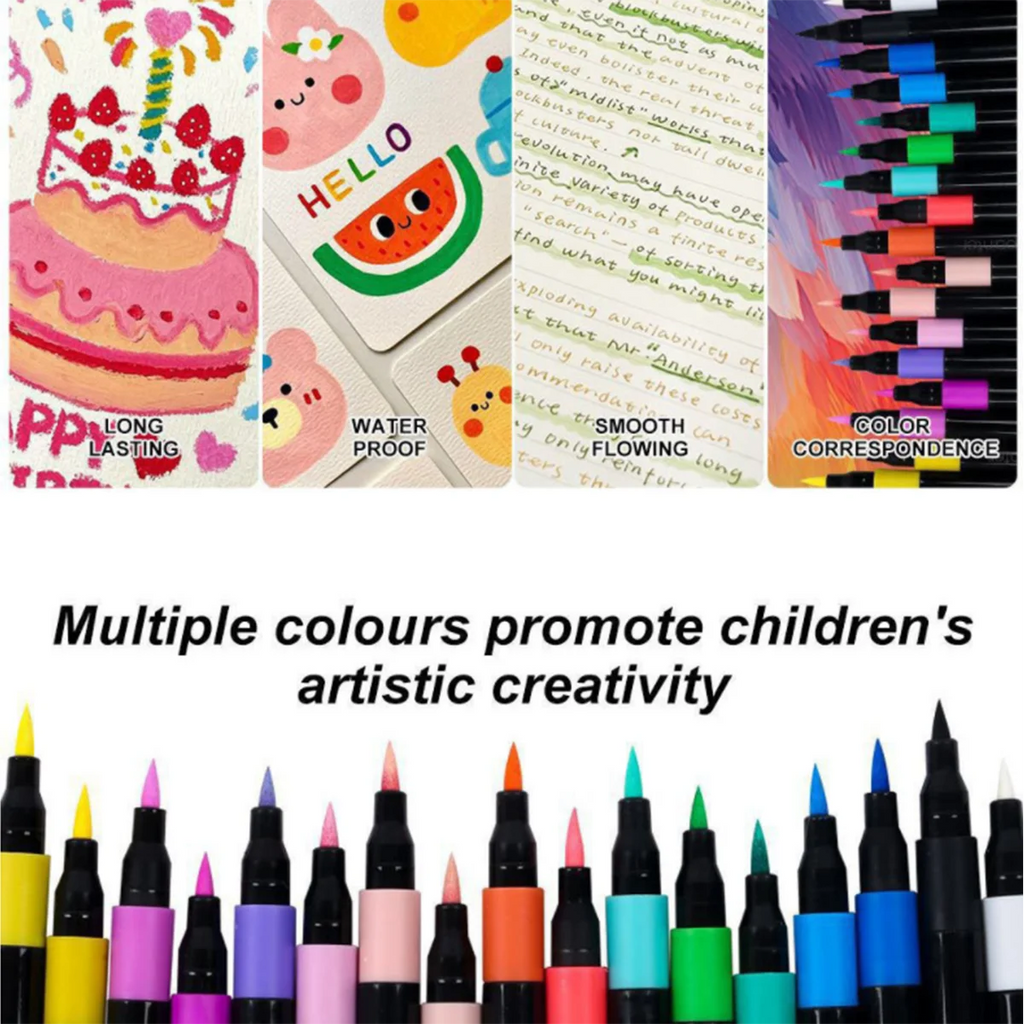 12/24/36/48/60/80 Colors Acrylic Marker Pen Set Waterproof And Quick Dry Paper Stackable Pens For Children And Students Qme