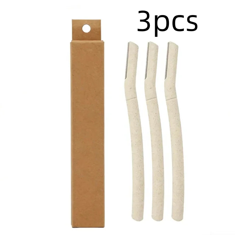 1/3/12pcs Wheat Straw Face Eyebrow Razor for Women Facial Dermaplane Razor Biodegradable Dermaplaning Tool Qme 3pcs