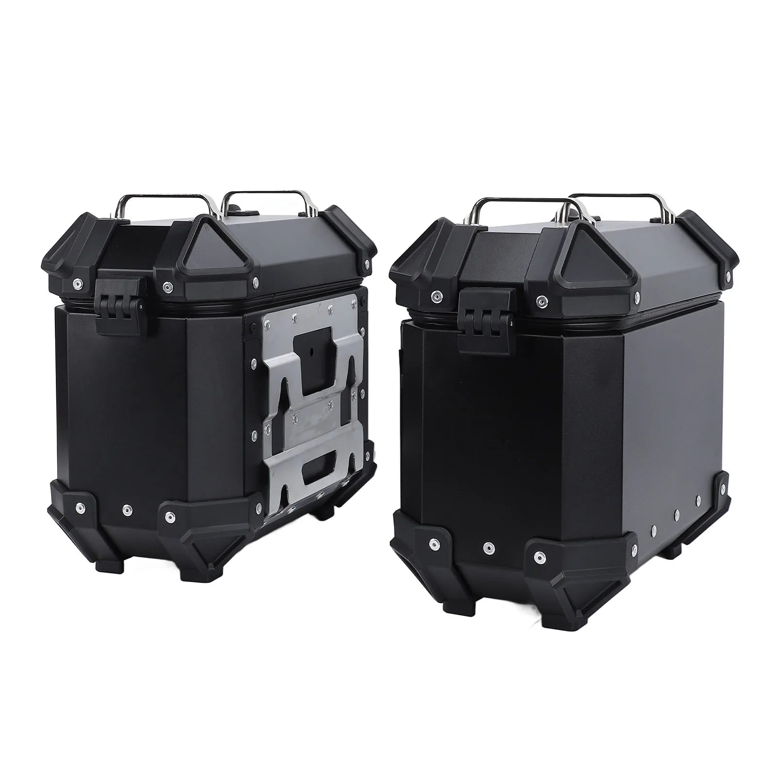 18L Motorcycle Side Case Aluminium Alloy Motorbike Hard Side Saddlebag Box with Safety Lock and Handle for Helmet Luggage Qme