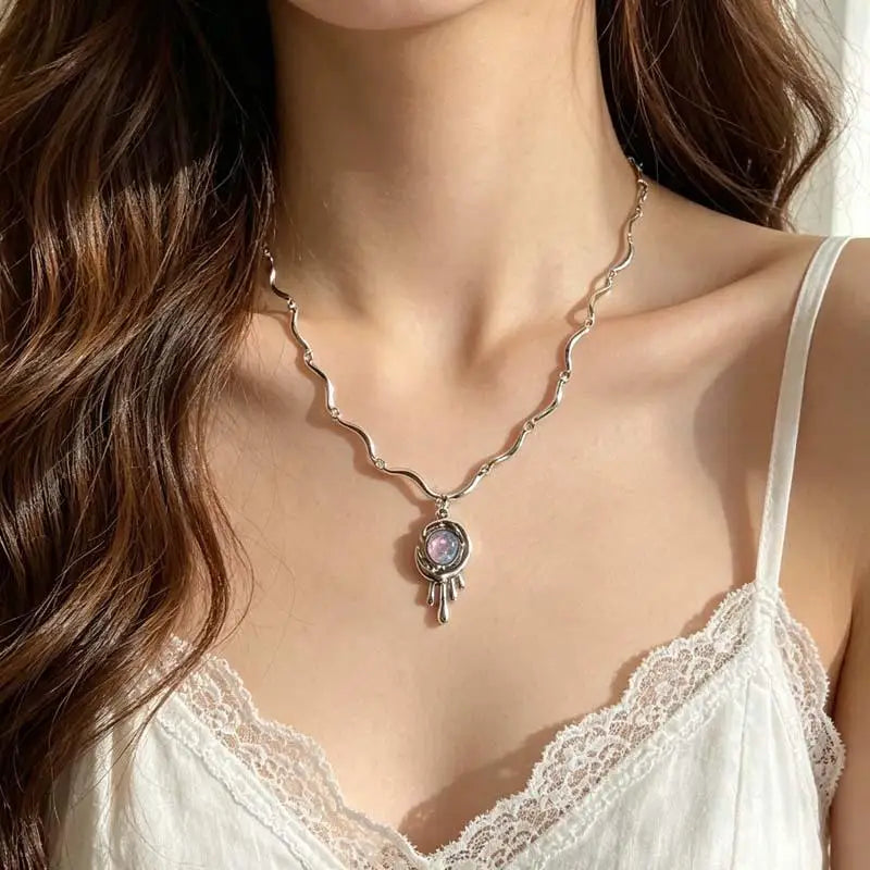 Adjustable Pendant Necklace Exquisite Fairy Design Tarnish Resistant for Women Daily Wear Cocktail Party Holiday Gifts Qme