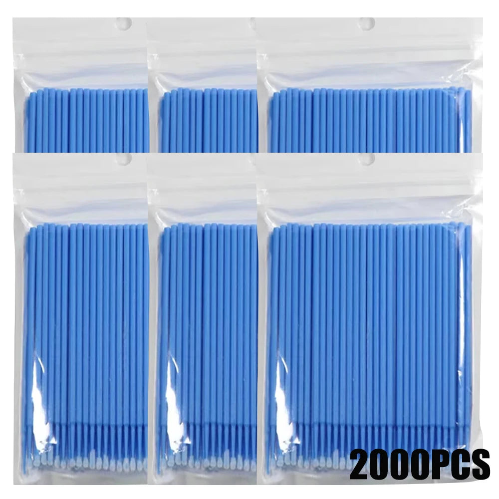 300/2000pcs Disposable MicroBrush Eyelash Extension Brushes For Makeup Nail Art Individua Applicator Lash Cleaning Removing Tool Qme 2000pcs Blue