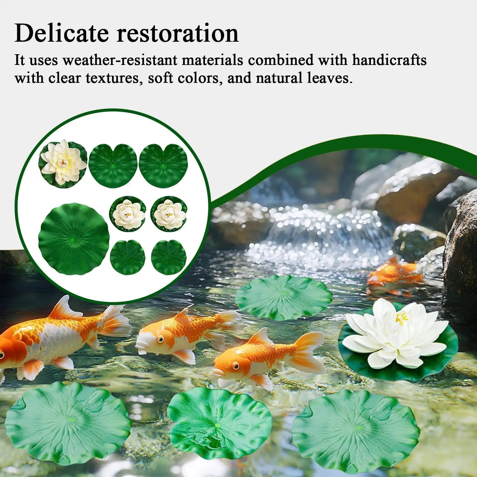 Floating Pool Decorations 9 Artificial Realistic Flower Garden Decor Qme
