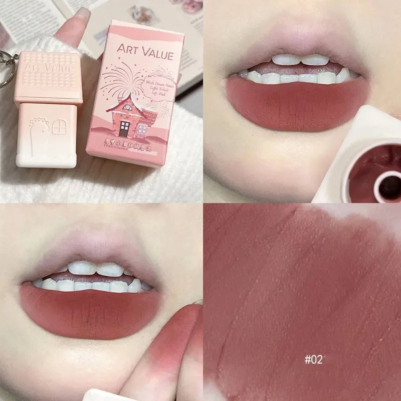Matte Lipstick Berry Wine Soft Velvet Lip Mud Korean Makeup Solid Lip Gloss Non Stick Cup Lasting Moisturizing Light Lip Tint Qme 02