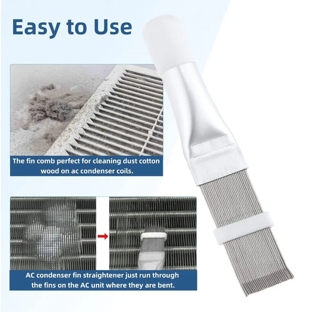Air Conditioner Condenser Fin Cleaning Brush Universal A/C Condenser Cleaning Tools Stainless Steel Air Refrigerator Fin Brushs Qme