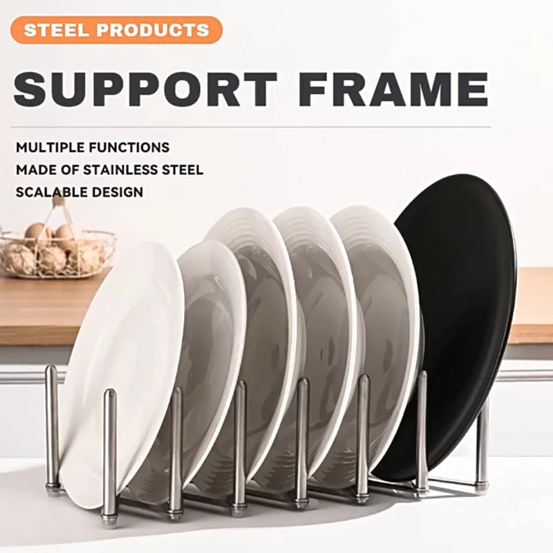 Kitchen Gadgets Pot Lid Rack Pan Organizer Retractable Foldable Qme