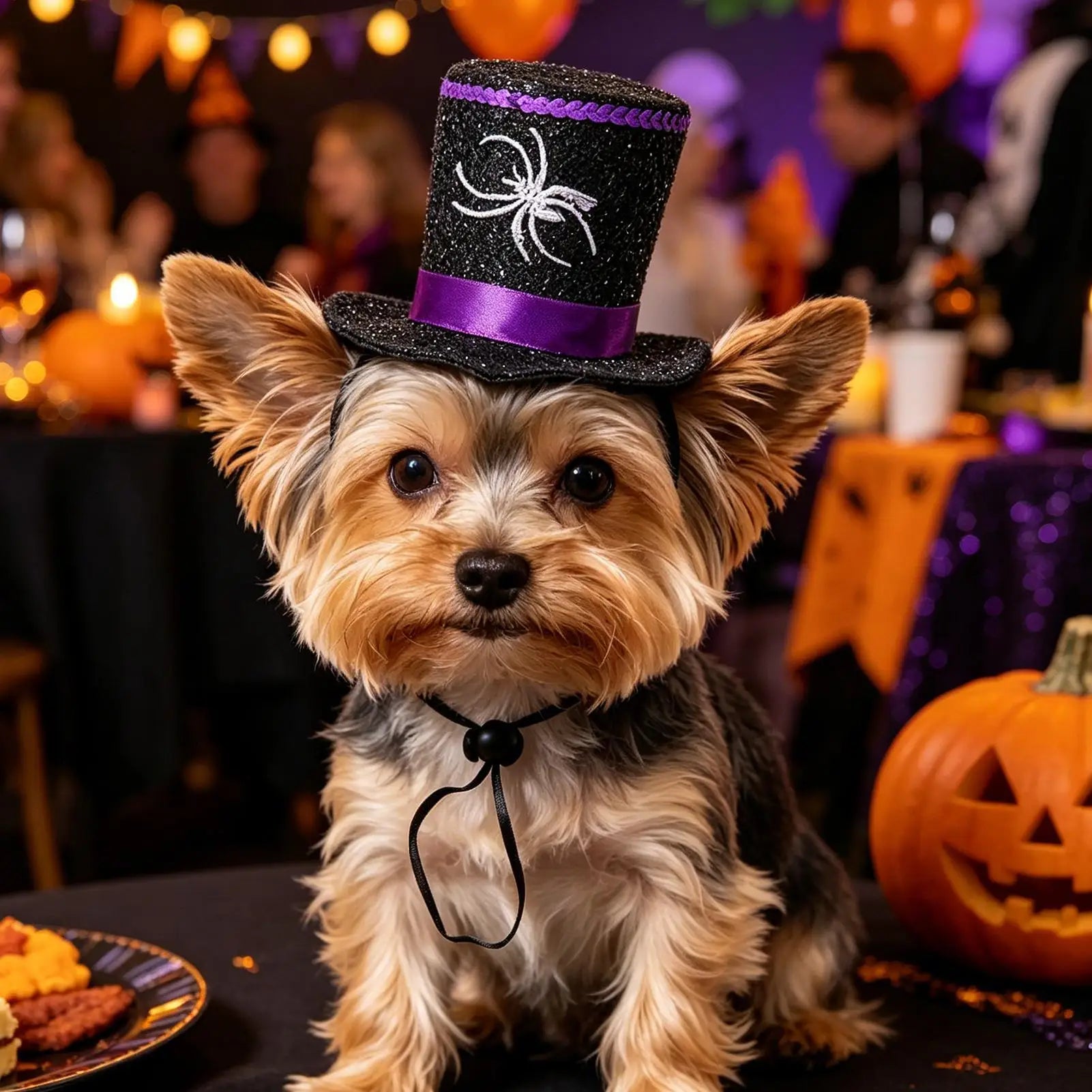 Witch Hat Pet Funny Spider Outfit Halloween Dog Holiday Outdoor Party Qme