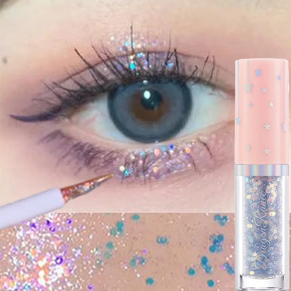 Blue Sequins Liquid Eyeshdaow Glitter Gel Shiny Metallic Eyeliner Pen Diamond Shimmer Waterproof Eye Beauty Party Makeup Tool Qme