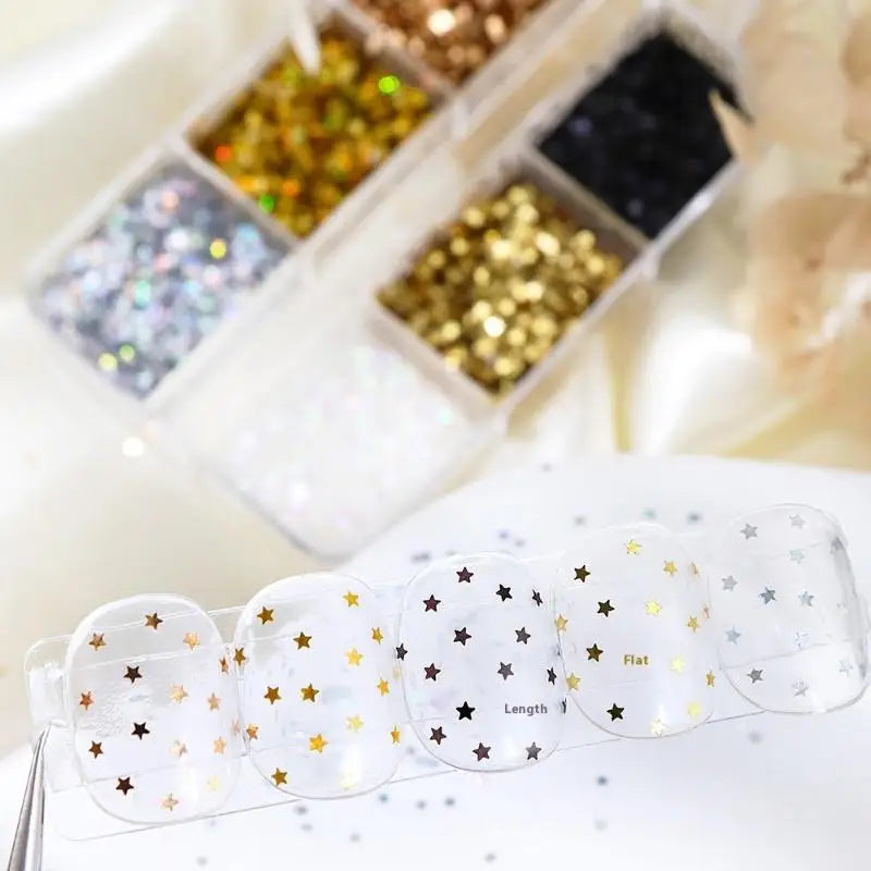 Mini Sparkling Star Nail Glitter Pentagram Decoration Salon Design Qme
