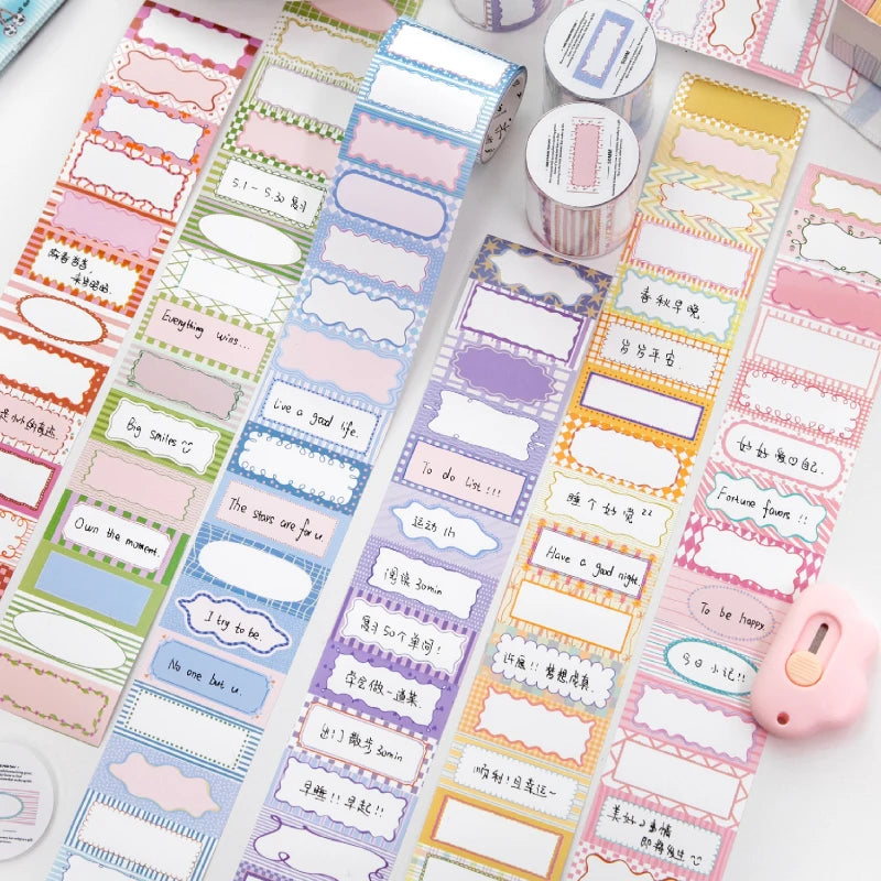 50mm*2m Cartoon Die-Cutting Tape Filmstrip Masking Tapes for Scrapbooking Stickers Journaling Creative Stationery Supplies Qme All 50mm X 2m