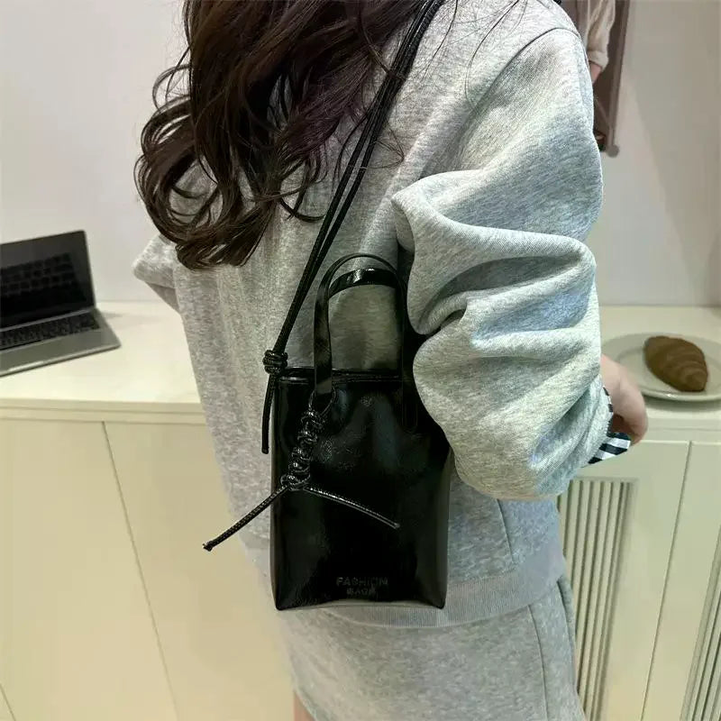 PU Leather Mini Crossbody Bag For Women Korean Fashion Luxury Shoulder Bags Female Simple Retro Handbags And Purses Qme