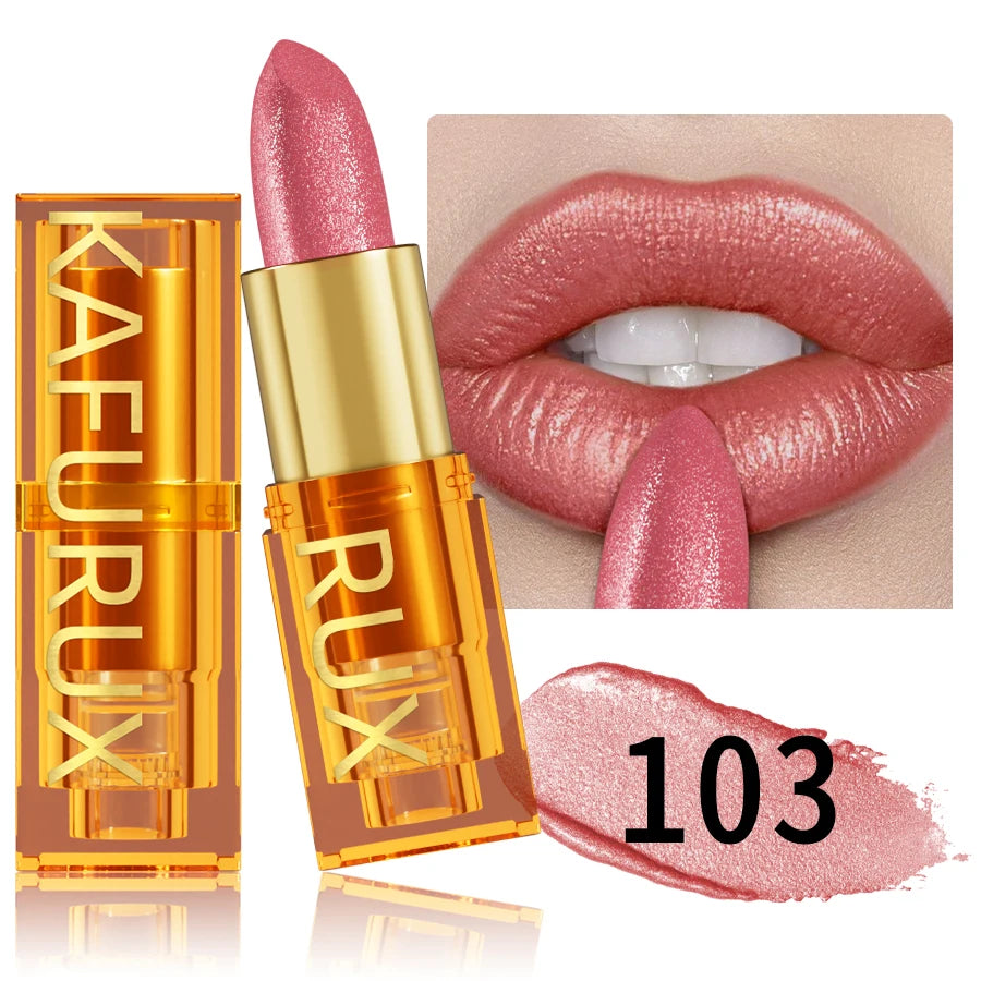 16Colors Bold Intense Glitter Shiny Metallic Lipstick Lip Tint Long Qme 103