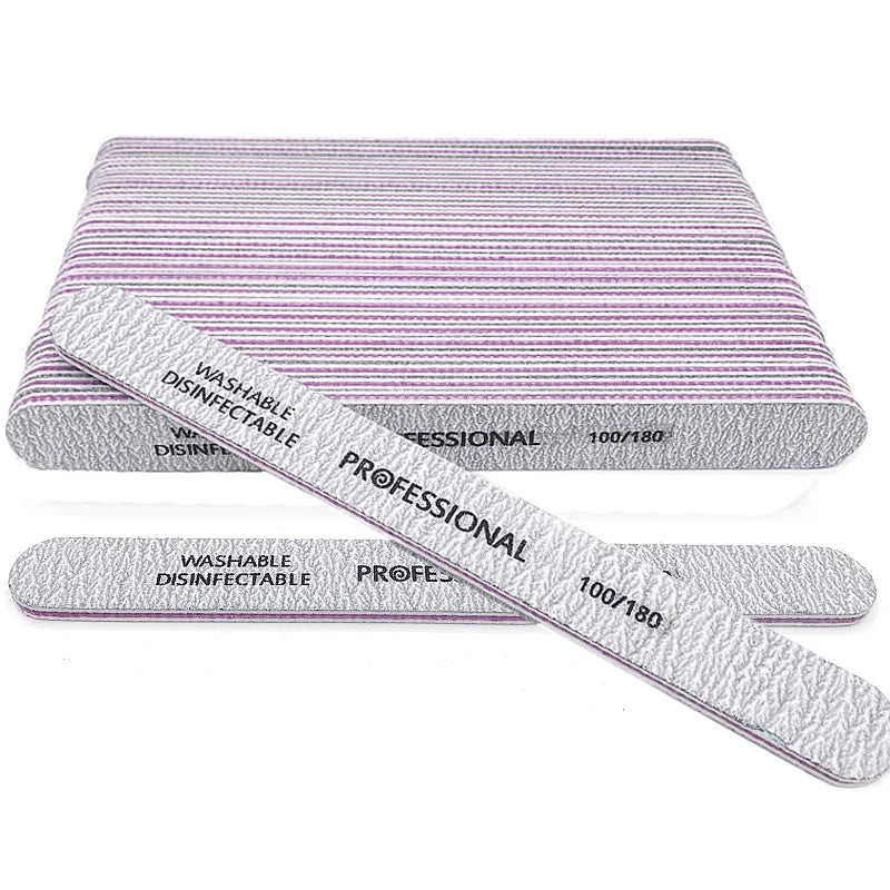 Lot Nail File 100 180 Professional Manicure Buffer Pedicure Files Qme