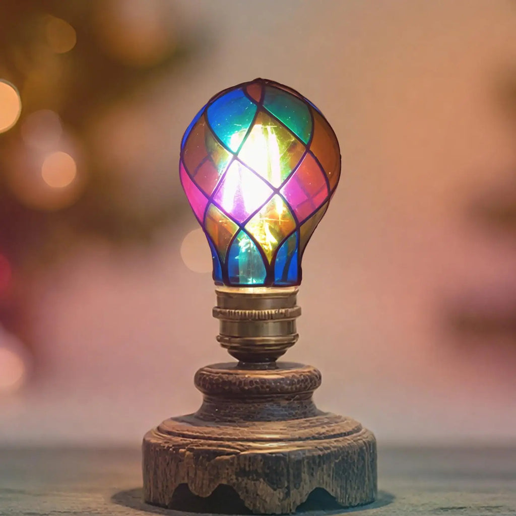 Stained Light Bulb 4W E26 LED Decorative Lightbulb Christmas Tree Lighting Decor for Home School Apartment Living Room Dormitory Qme