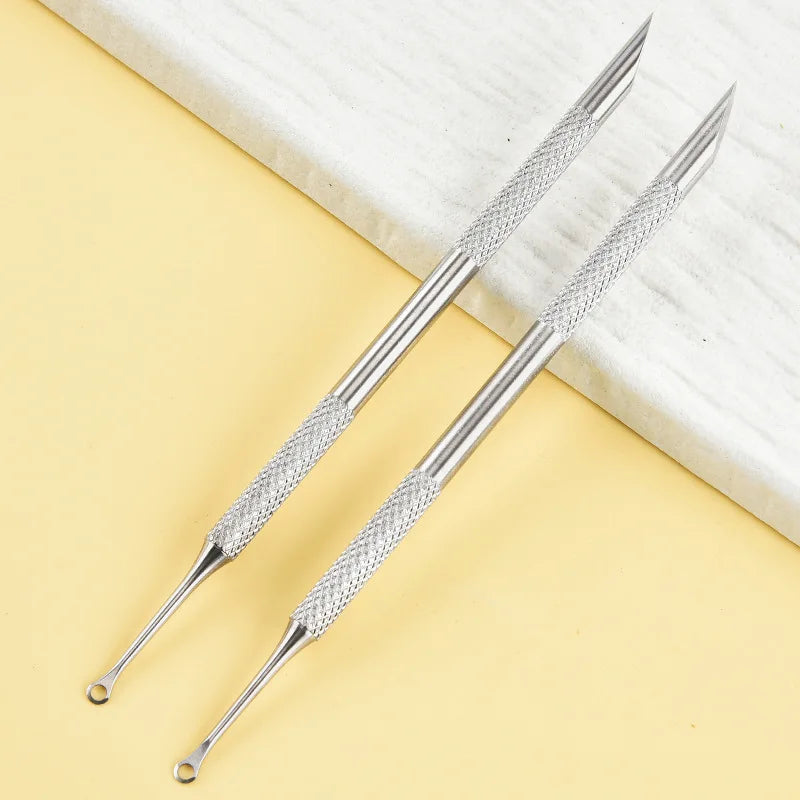 Double-ended Stainless Steel Remover Manicure Sticks Tool Bevelled Qme
