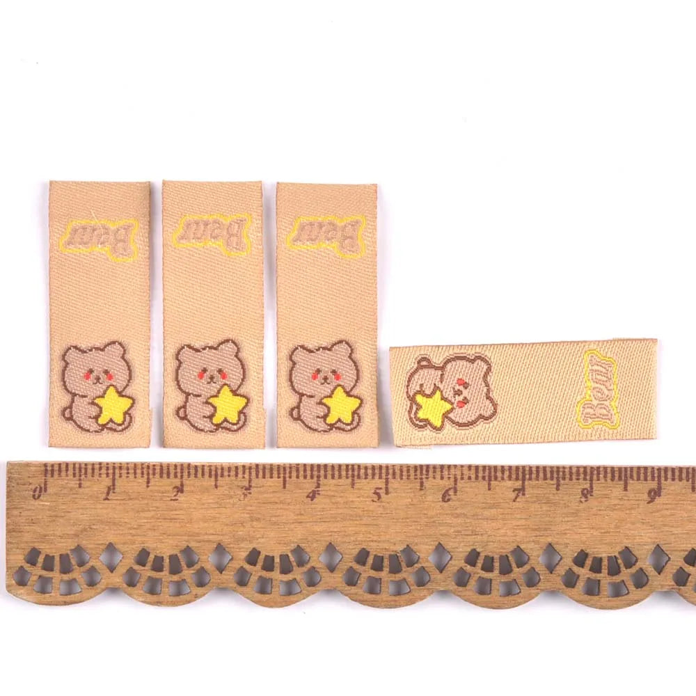 50Pcs Lovely Bear Sweet Labels For Sewing Accessories Kid Garment DIY Crafts Clothes Handmade Supplies Decorative Tags c3576 Qme 4