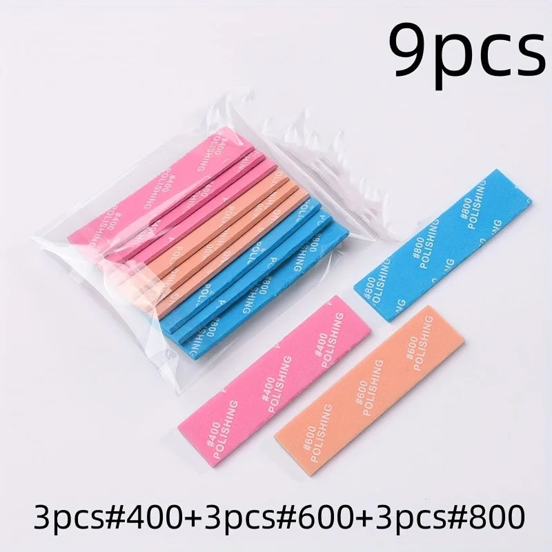 9Pcs For Assembling Model Build Tools Hobby DIY MS-E400~1200 Semi-rigid Sanding Sticks Plastic Model Polishing Rod Qme 9pcs