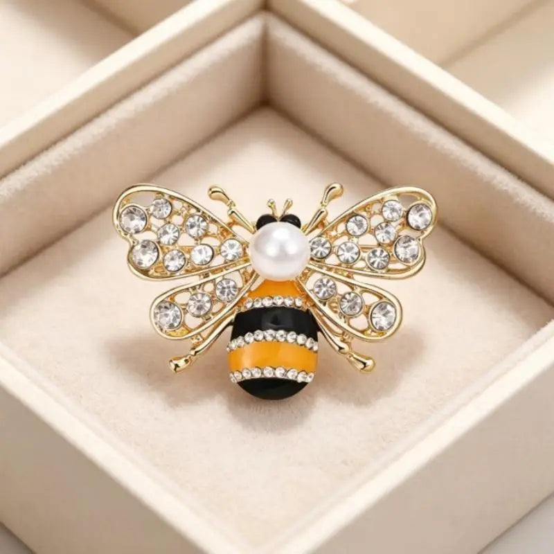 Rose Gold Plated Purple Crystal Bee Brooch With Rhinestone Enamel Wings For Wedding Party Daily Wear Qme style 3