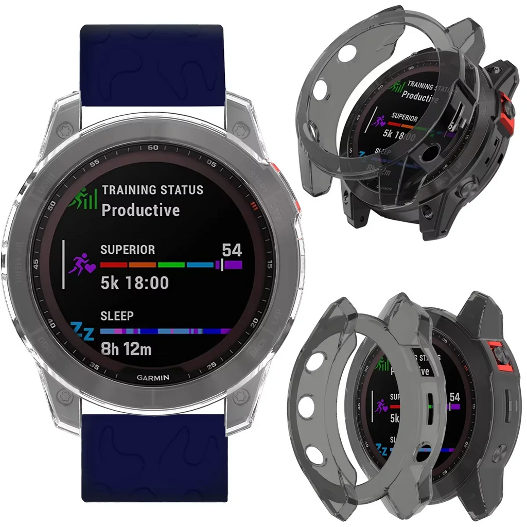Soft TPU Protector Case for Garmin Fenix 7 7S 7X Pro 6 6S 6X Pro 5 5S 5X Plus Transparent Protective Case for Garmin watch Slim Qme