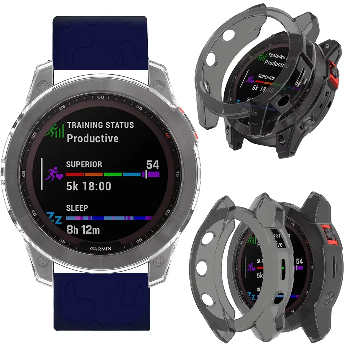 Soft TPU Protector Case for Garmin Fenix 7 7S 7X Pro 6 6S 6X Pro 5 5S 5X Plus Transparent Protective Case for Garmin watch Slim Qme