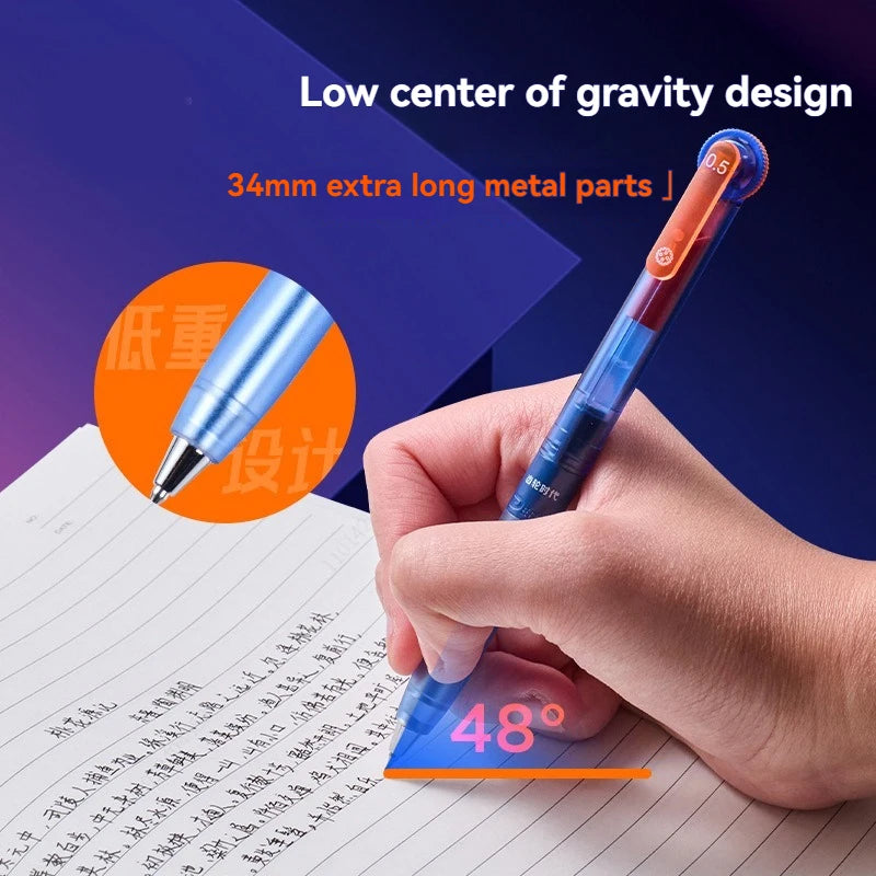 Quick Dry Black Gel Pens, Medium Point (0.5mm),CS Tip, Low-Weight Design Retractable Gel Pens With Comfortable Full Grip Qme