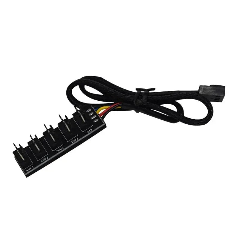 1 To 5 4-Pin TX4 PWM CPU Cooling Fan Braided Power Cable Hub Splitter Adapter 3 Pin 4 Pin Extension Cord Qme