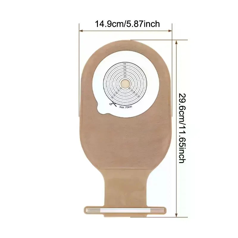 One-piece 20- Cut-to-fit Ostomy Bags Drain Valve Closure Qme