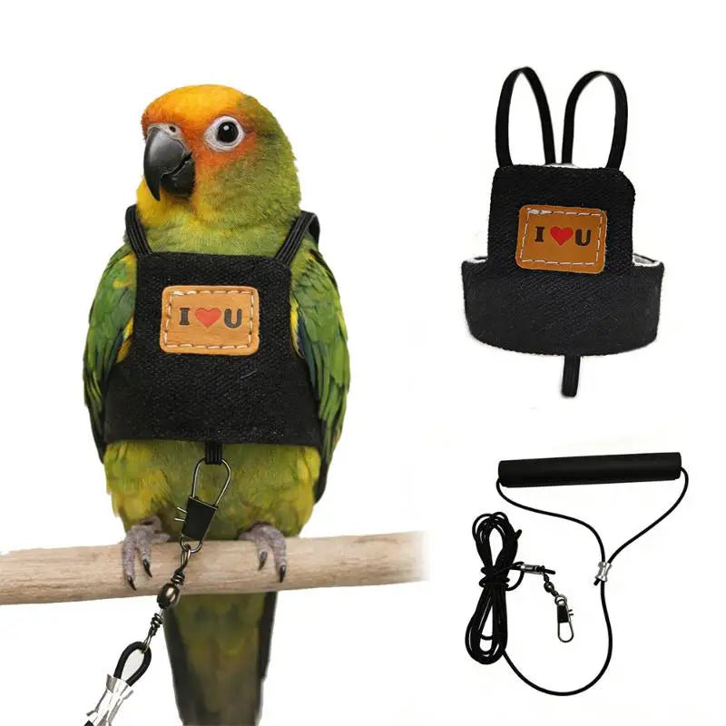 Small Medium Parakeet Outdoor Flying Training Rope Leash Cowboy Qme D S