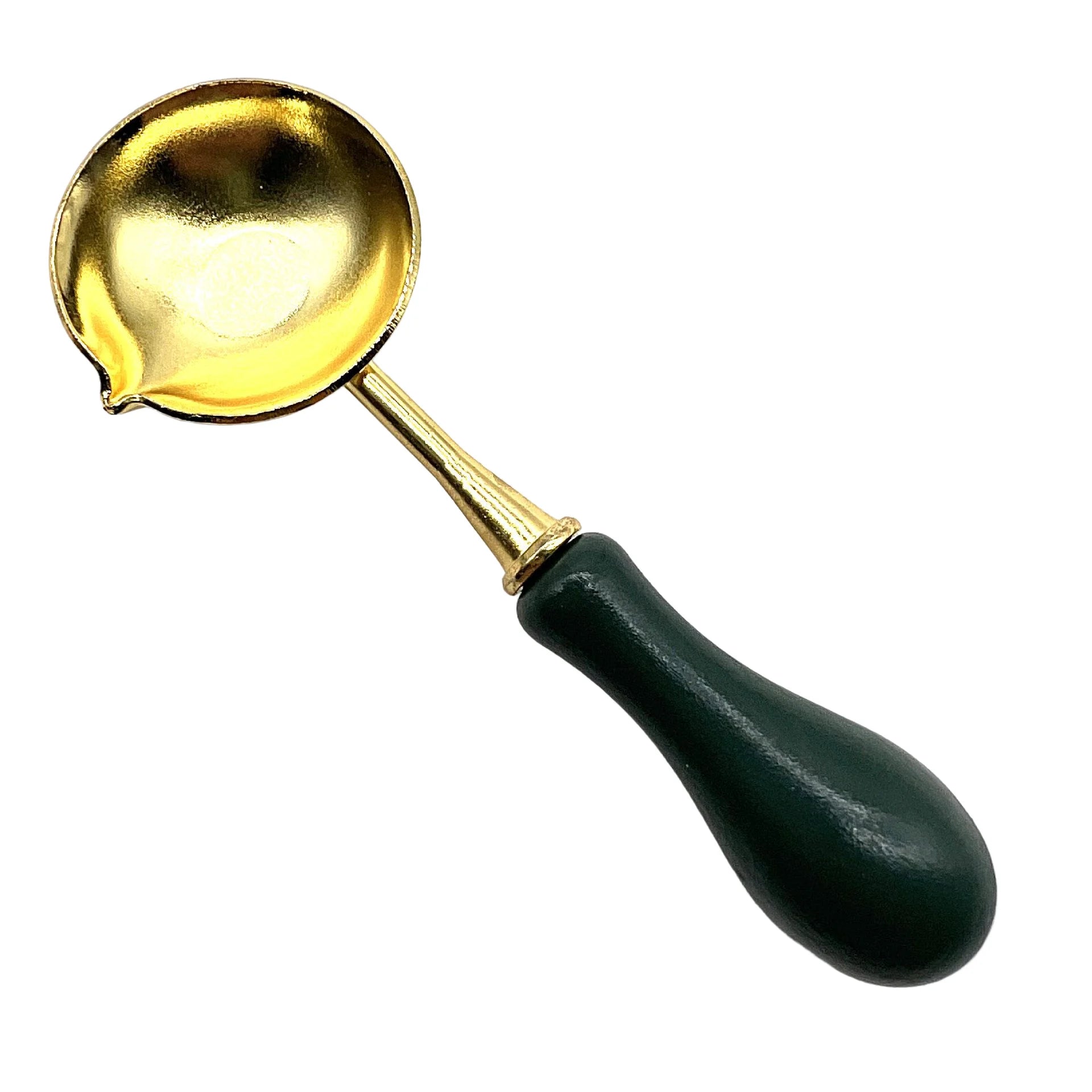 Retro Solid Wood Sealing Wax Burner Sealing Wax Melting Pot Wax Seal Holder Spoon Wax Heater Furnace Stove DIY Craft Supplies Qme Dark green-spoon