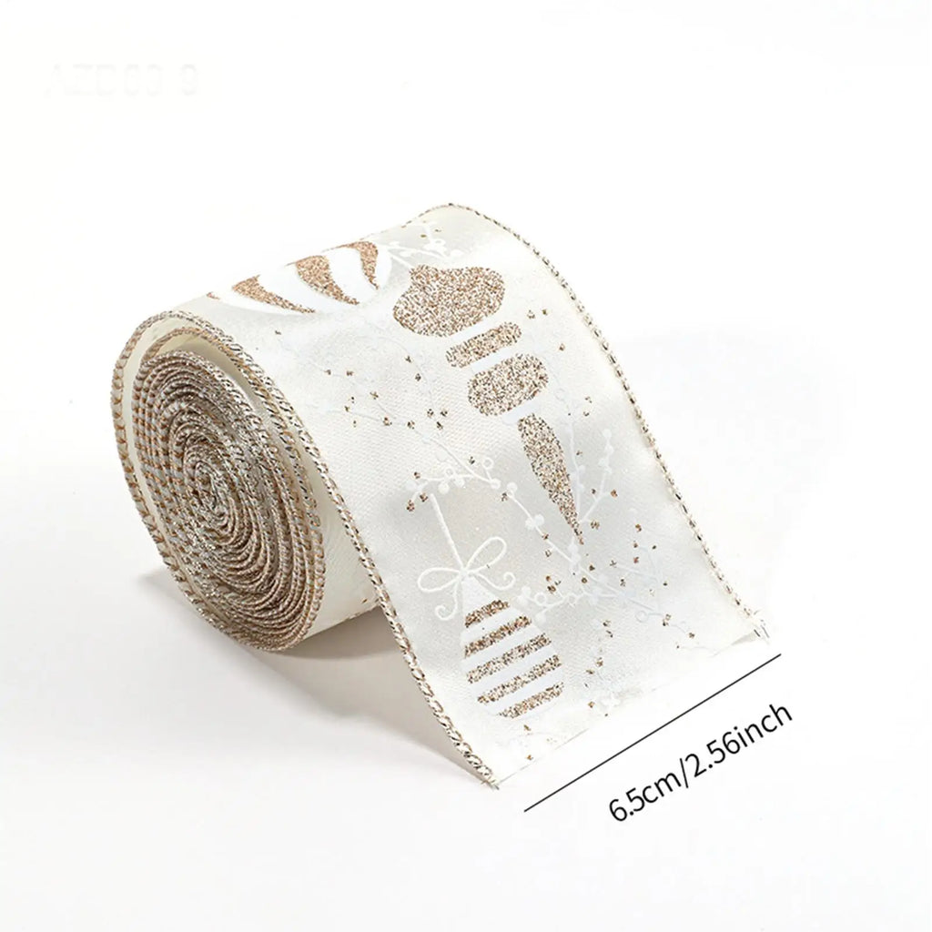 Christmas Ribbon Crafts 6 5 Ft Strap Decoration Champagne Craft Qme