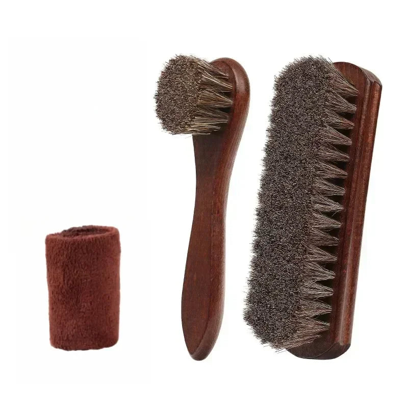 Horsehair Shine Shoes Brush Cleaning Leather Boots Care Brushes Suede Qme
