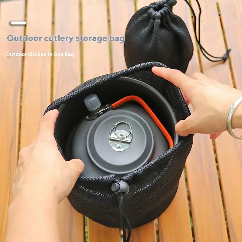 Outdoor Camping Storage Protective Bags Portable Picnic Cookware Mesh Qme