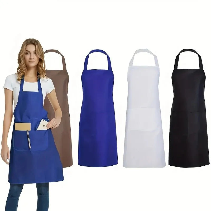 4pcs Adjustable Canvas Aprons with Pockets Comfort Fit for Cooking Chefs Waiters BBQs Hairdressers Easy Clean Qme