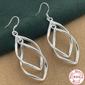925 Sterling Silver Hollow Tassel Long Earrings Women's Fashion Wedding Jewelry Gift Qme Default Title