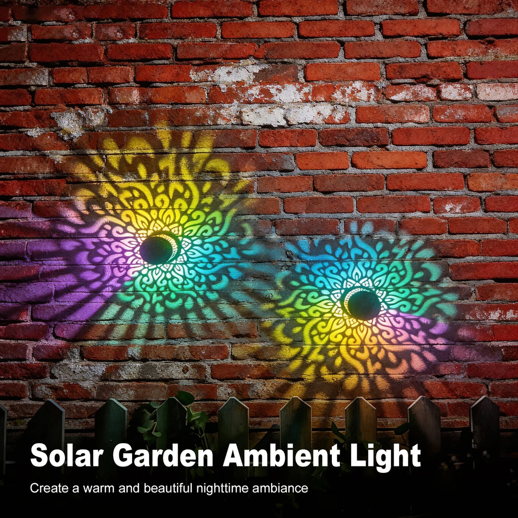 1/2/4pcs Solar Mandala Sunflower Outdoor Wall Light Waterproof Garden Decorative Lamp for Yard Courtyard Fence Decor Qme