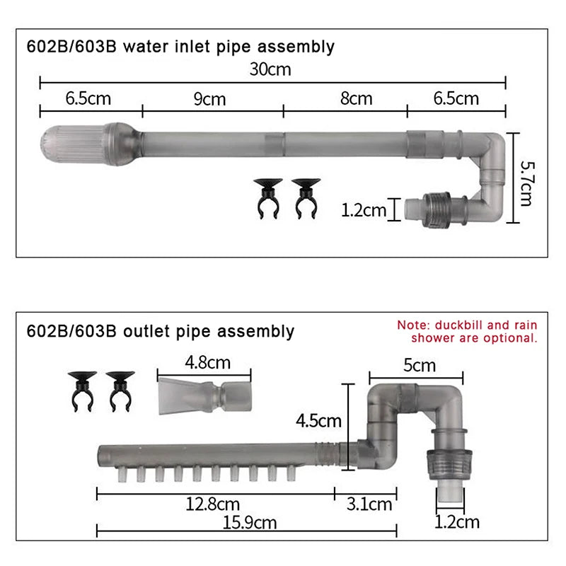 Fish Tank External Canister Filter Accessories Aquarium Rain Spray Qme 602B 603B Set