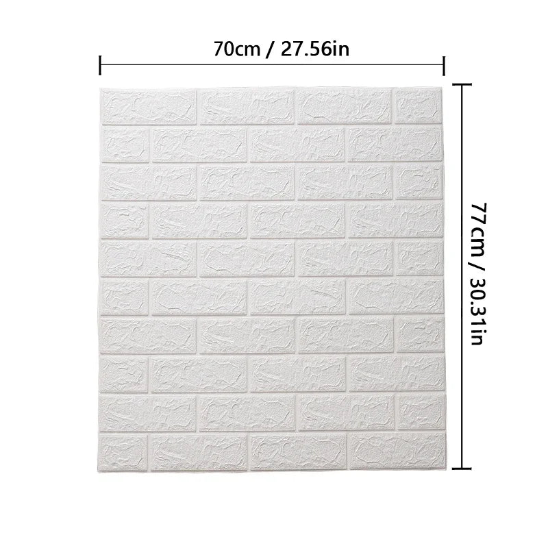 1-10pcs 77cm*70cm 3DWall Sticker Solid Color Faux Brick Bedroom Home Decor Waterproof Self Adhesive DIY Living Room Wallpaper Qme