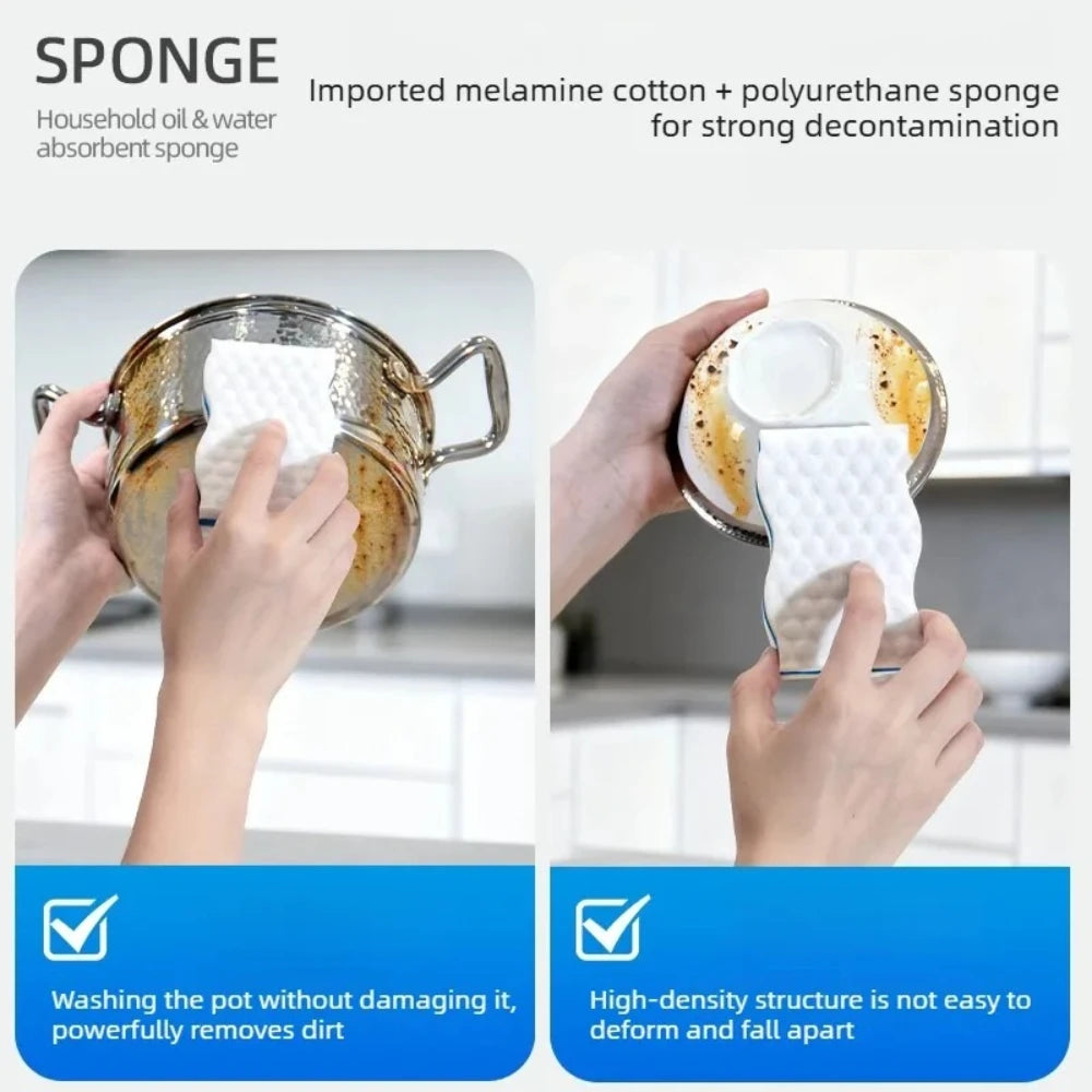 Multi-Purpose Kitchen Scouring Pad Reusable Washable Cleaning Sponge Perfect for Dish Washing & Streak-Free Glass Cleaning Qme