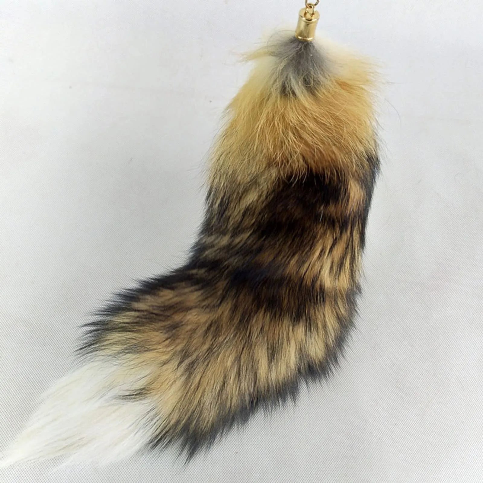 Lovely Plush-Fox Tail Bag Pendant Furry Racoon Tail Keyring Keychain Cute Pompoms Keyring Bag Decor Accessory Holiday Party Gift Qme I One Size
