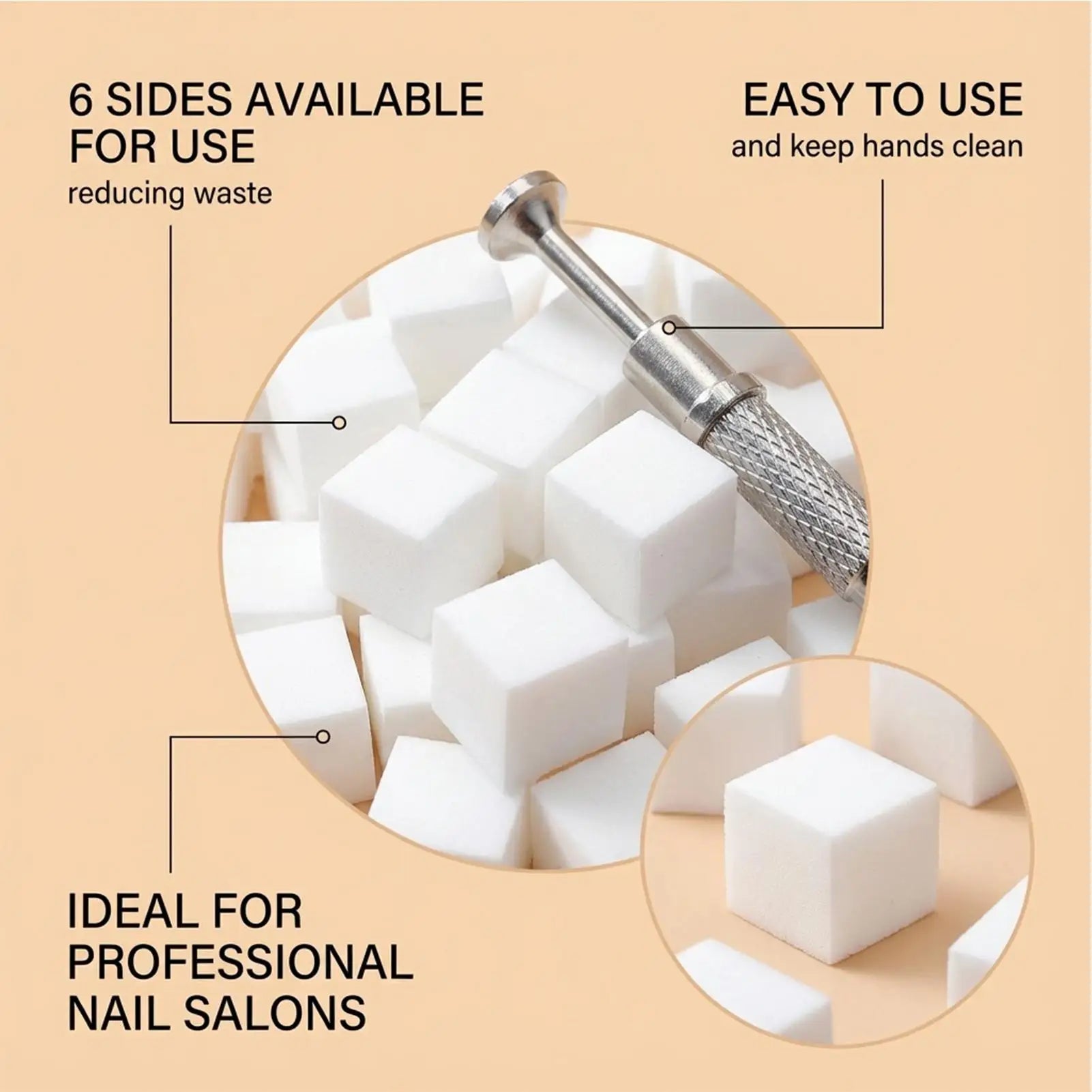 Nail Sponges 100 Pieces Soft Square Professional Beauty Tools with Grabbing Pen Small Nail Sponge for Foot Spa Grooming Party Qme