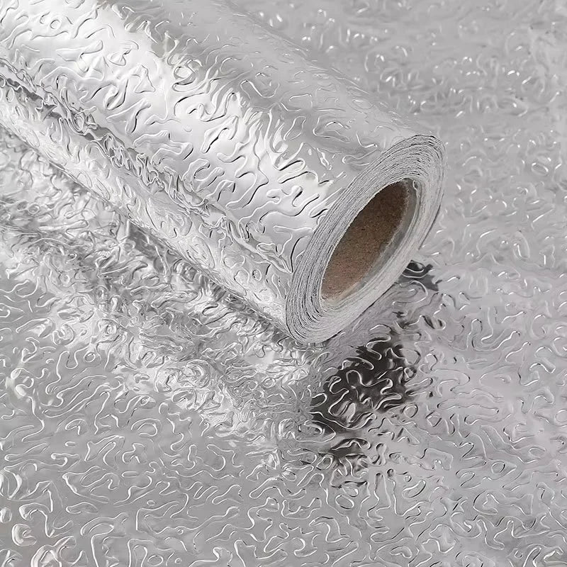 Silver Self Adhesive Temperature Resistance Wallpaper Waterproof Oil Qme 2 40cmX10m