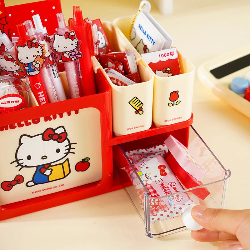 Hello Kitty Multifunctional Stationery Pencil Holder Simple and Cute Storage Box for Students' Desks Qme