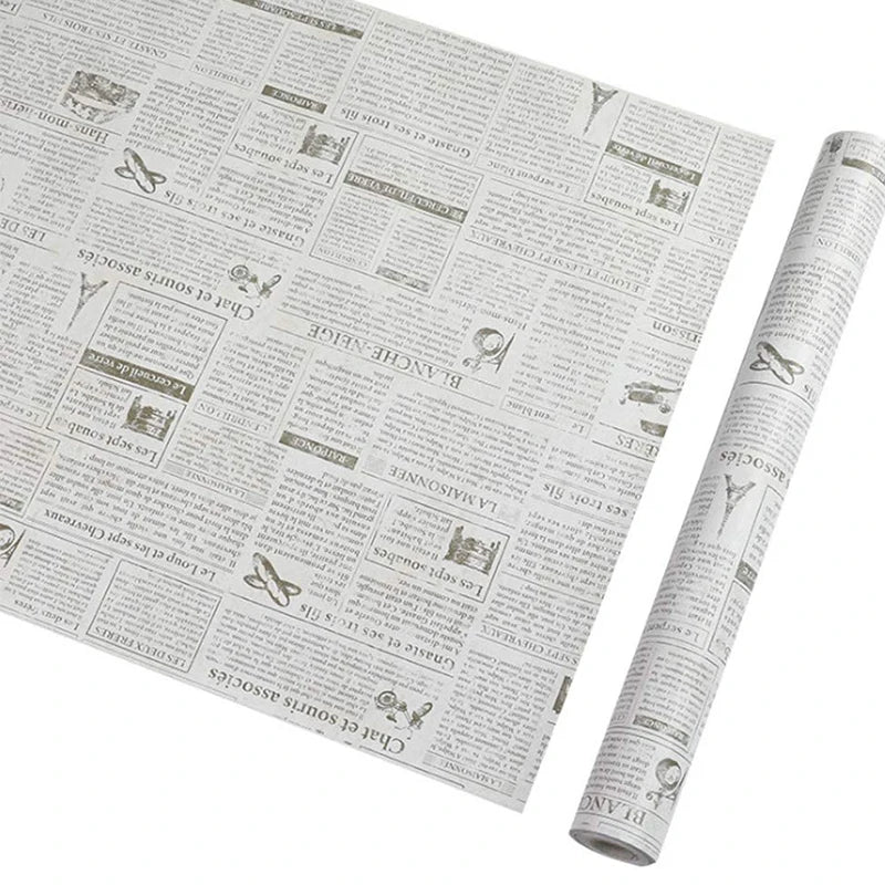 DIY Stickers 10m Old Newspaper Self Adhesive Wallpaper Countertops Qme style A 10mx45cm